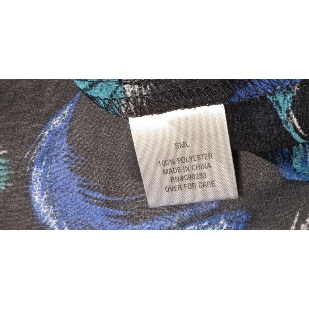 Kirra Womans Small Top Feathers Blue Green Summer Boho Sheer Layering - Picture 4 of 6